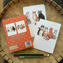 8 wenskaarten Alex Clark - kaartenset met 2 ontwerpen - katten