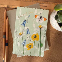 beterschapskaart alex clark - get well soon - bloemen