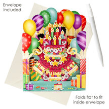 3D kaart - swing cards - verjaardagstaart