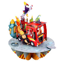 3D kaart - pirouettes cards - brandweerauto