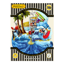 3D kaart - pirouettes cards - surfen bij het strand