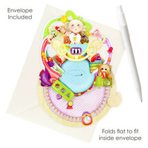 3D kaart - pirouettes cards - nieuwe baby