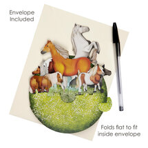 3D kaart - pirouettes cards - paarden