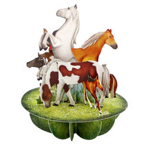 3D kaart - pirouettes cards - paarden
