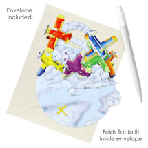 3D kaart - pirouettes cards - vliegtuigen