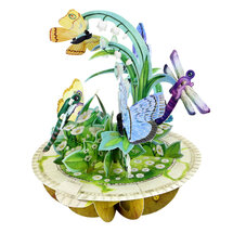 3D kaart - pirouettes cards - vlinder en libelle