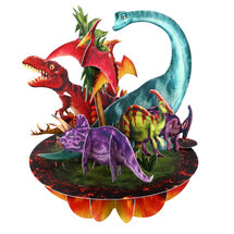 3D kaart - pirouettes cards - dinosaurus