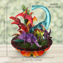 3D kaart - pirouettes cards - dinosaurus