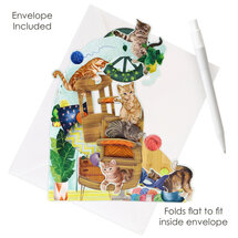 3d wenskaart - pendulum - katten op schommelstoel