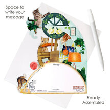 3d wenskaart - pendulum - katten op schommelstoel