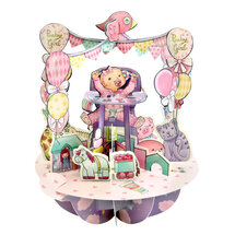 3D kaart - pirouettes cards - baby girl