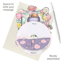 3D kaart - pirouettes cards - baby girl