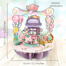 3D kaart - pirouettes cards - baby girl