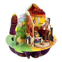 3D kaart - pirouettes cards - aladdin, gelaarsde kat en pinokkio