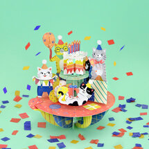 3D kaart - pirouettes cards - verjaardagskatten