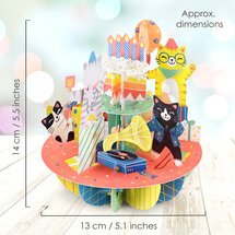 3D kaart - pirouettes cards - verjaardagskatten