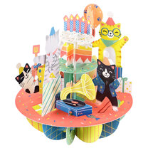 3D kaart - pirouettes cards - verjaardagskatten