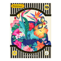 3D kaart - pirouettes cards - tropische bloemen