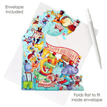 3d wenskaart - pendulum - dieren fanfare - happy birthday