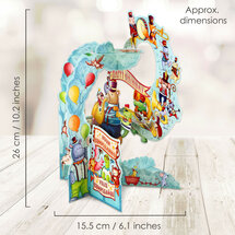 3d wenskaart - pendulum - dieren fanfare - happy birthday