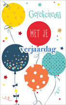 verjaardagskaart - gefeliciteerd met je verjaardag - ballonnen