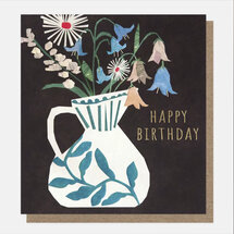 verjaardagskaart caroline gardner - happy birthday - vaas met bloemen