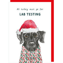 kerstkaart rosie made a thing - tipp top - all turkey must go for lab testing - hond