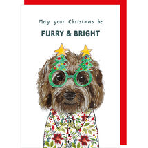 kerstkaart rosie made a thing - tipp top - christmas furry & bright - hond