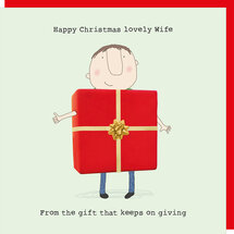 kerstkaart rosie made a thing - happy christmas lovely wife
