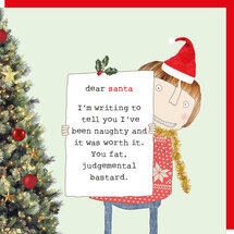 kerstkaart rosie made a thing - dear santa i've been naughty