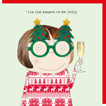 kerstkaart rosie made a thing - tis the season to be jolly