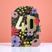 40 jaar - lasergesneden wenskaart blossom - bloemen