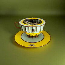 3D pop up wenskaart - a cup of tea - bij