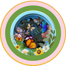 3D pop up wenskaart - a cup of tea - vlinders