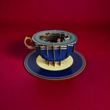 3D pop up wenskaart - a cup of tea - vuurtoren