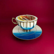 3D pop up wenskaart - a cup of tea - walvis