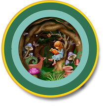3D pop up wenskaart - a cup of tea - lezen in het bos