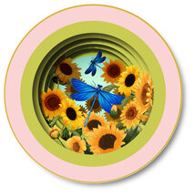 3D pop up wenskaart - a cup of tea - zonnebloemen