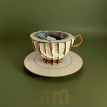3D pop up wenskaart - a cup of tea - zeilboot