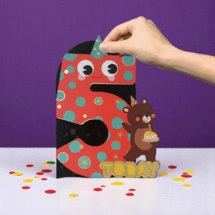 5 jaar - lasergesneden kaart met bewegende ogen - Aww! So Cute! - beer