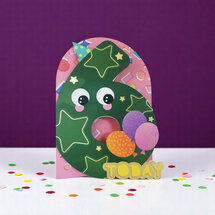 6 jaar - lasergesneden kaart met bewegende ogen - Aww! So Cute! - ballonnen