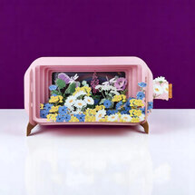 3D pop up wenskaart - message in a bottle - libelle en zomerbloemen