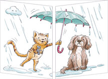 uitklapbare wenskaart cache-cache - na regen komt zonneschijn
