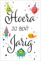 verjaardagskaart - hoera jij bent jarig