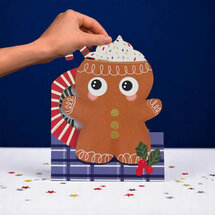 lasergesneden kerstkaart met bewegende ogen - Aww! So Cute! - peperkoekmannetje