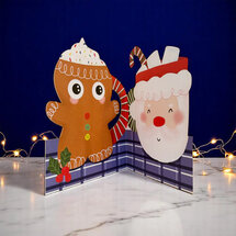 lasergesneden kerstkaart met bewegende ogen - Aww! So Cute! - peperkoekmannetje