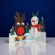 lasergesneden kerstkaart met bewegende ogen - Aww! So Cute! - rendier
