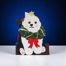 lasergesneden kerstkaart met bewegende ogen - Aww! So Cute! - hond