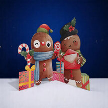 lasergesneden kerstkaart met bewegende ogen - Aww! So Cute! - peperkoekmannetje - 2