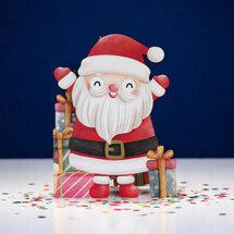 lasergesneden kerstkaart met bewegende ogen - Aww! So Cute! - kerstman